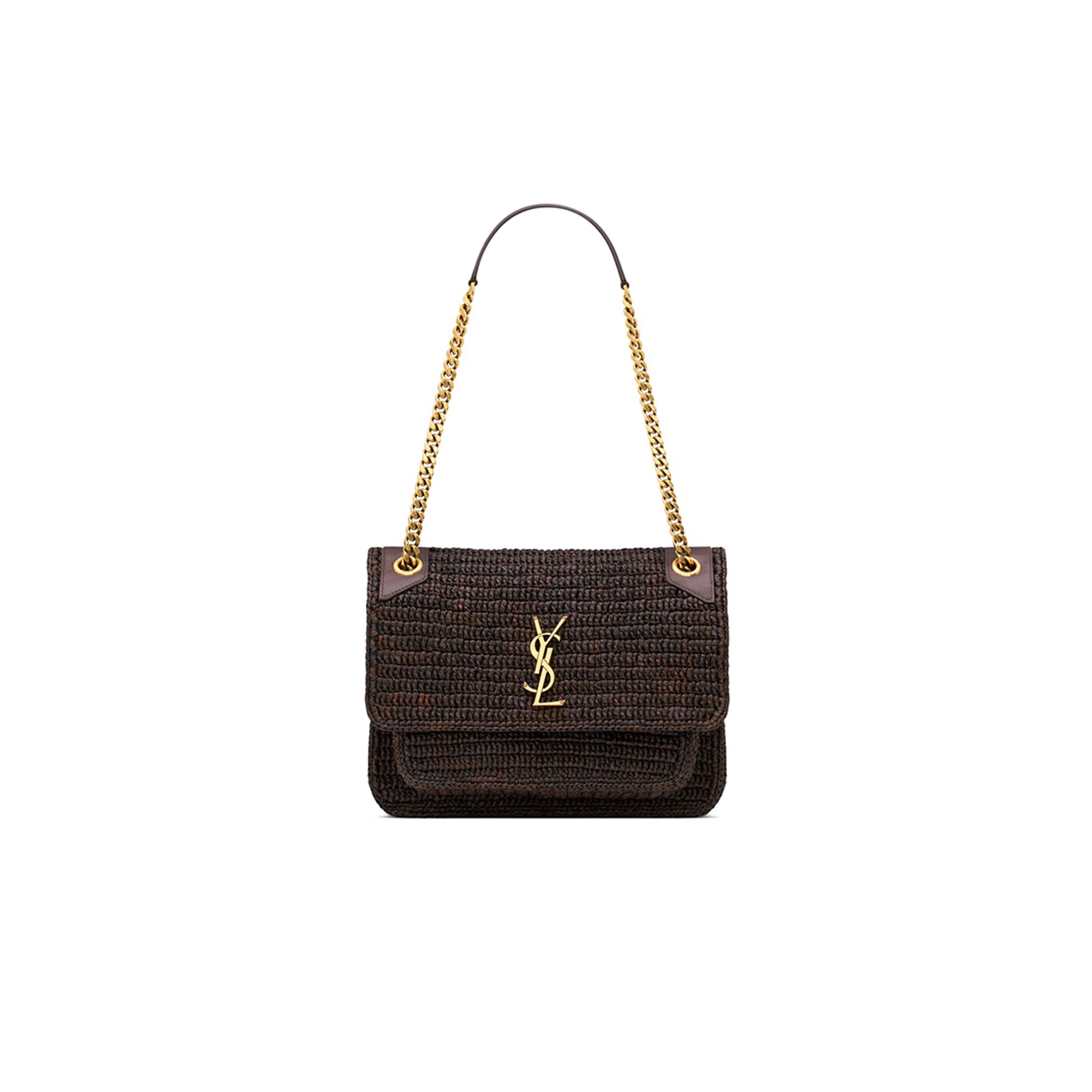 YSL NIKI MEDIUM RAFFIA BAG 838875GAAFO1861 (28*20*8.5cm)